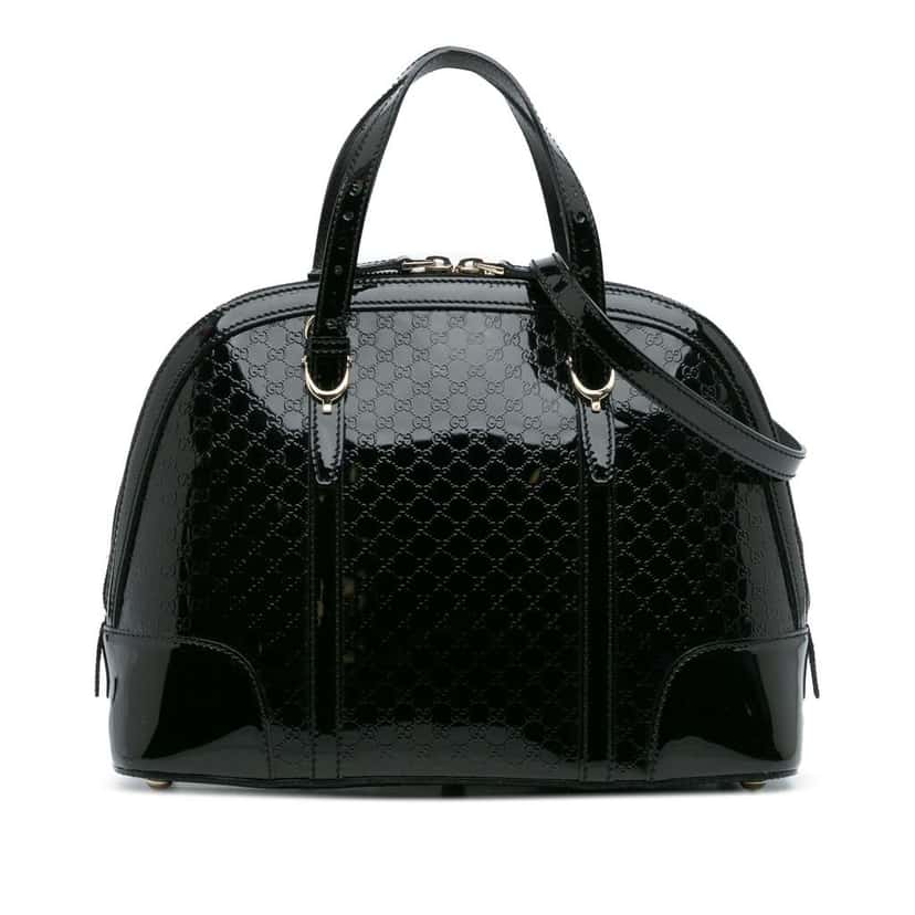 Gucci Small Microguccissima Patent Nice Satchel Black Leather Good condition - Front View