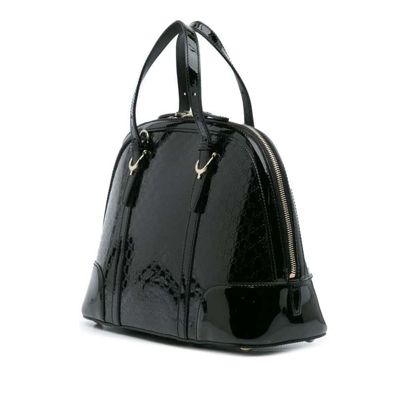 Gucci Small Microguccissima Patent Nice Satchel Black Leather Good condition - Back View