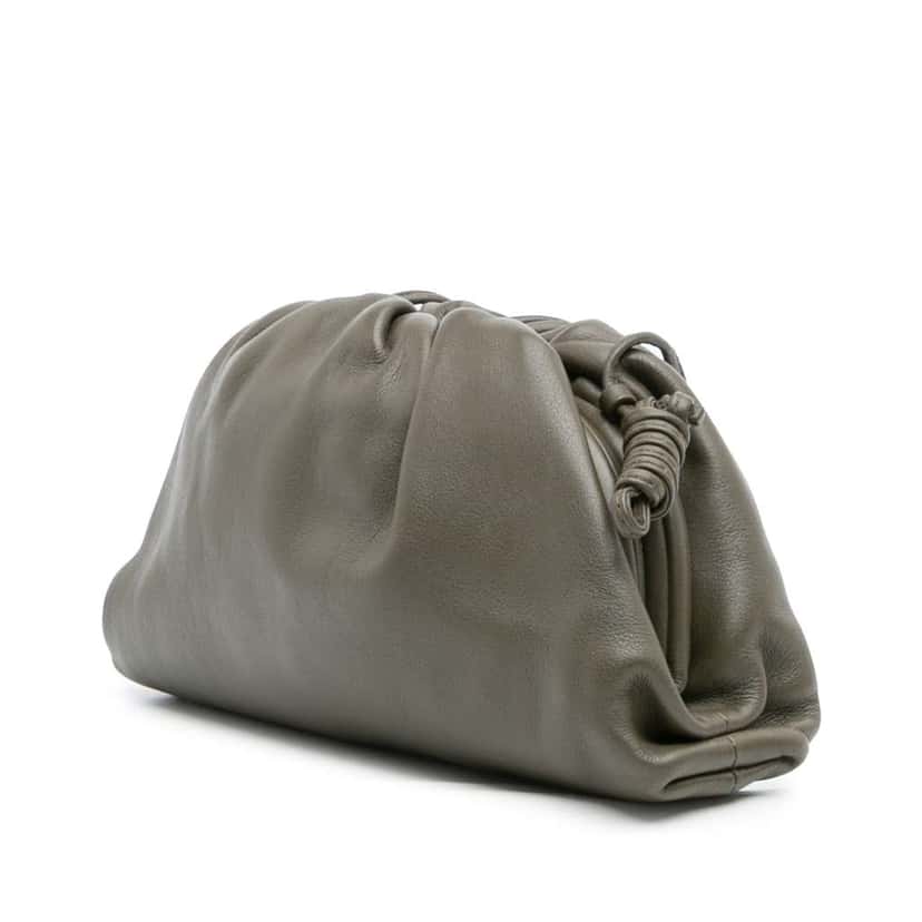 Bottega Veneta Lambskin The Mini Pouch Crossbody Brown Leather Good condition - Back View