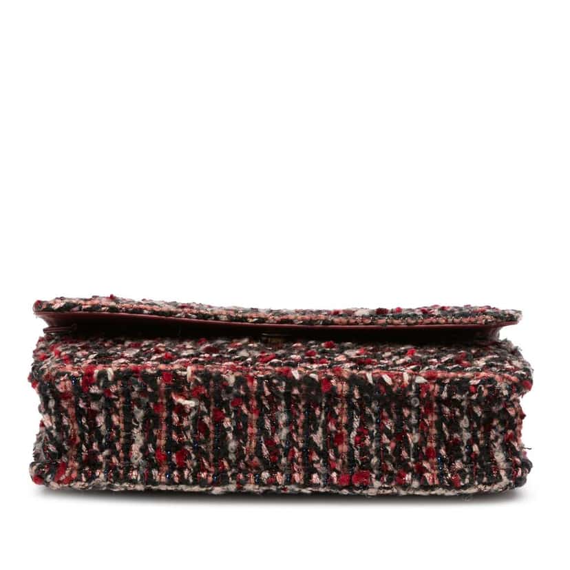 Chanel CC Quilted Tweed Wallet On Chain Red Tweed Good condition - Inside View