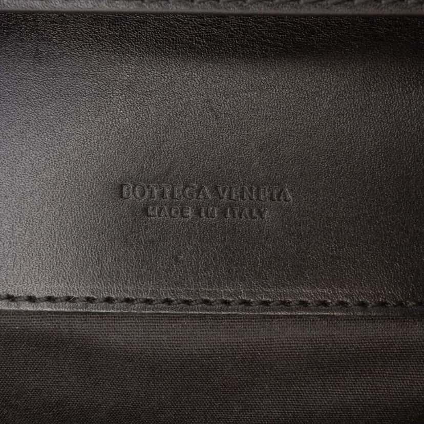 Bottega Veneta Intrecciato Trimmed Nappa Slide Lock Clutch Black Leather Good condition - Box View