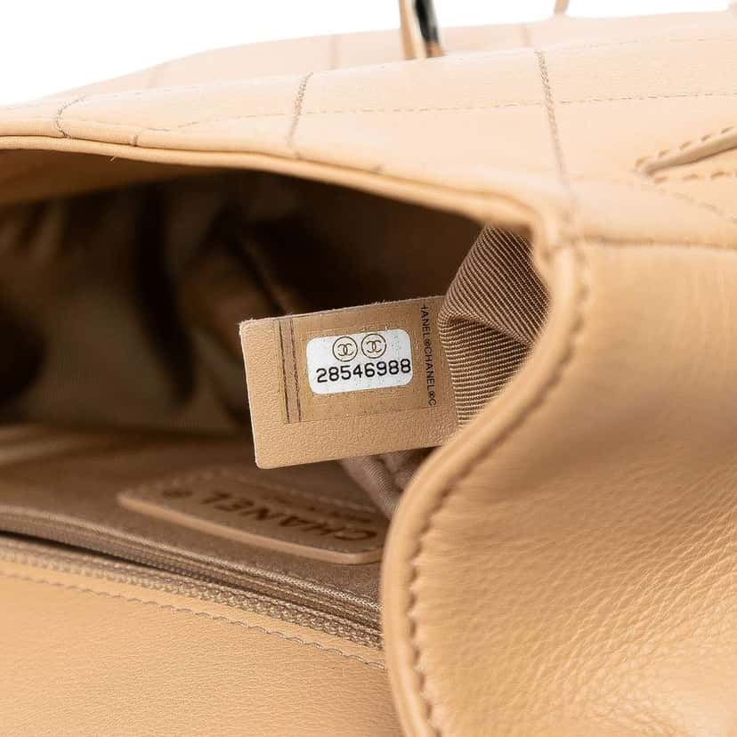 Chanel Small Stitched Calfskin Covered CC Flap Brown Leather Good condition - Box View