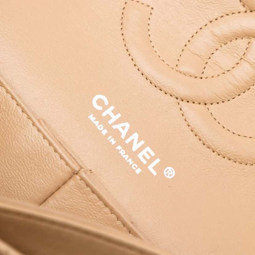 Chanel Medium Classic Lambskin Double Flap Brown Leather Good condition - Box View