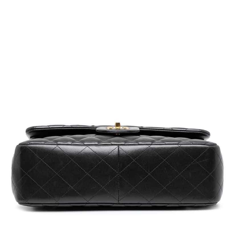 Chanel Jumbo Classic Lambskin Double Flap Black Leather Good condition - Inside View