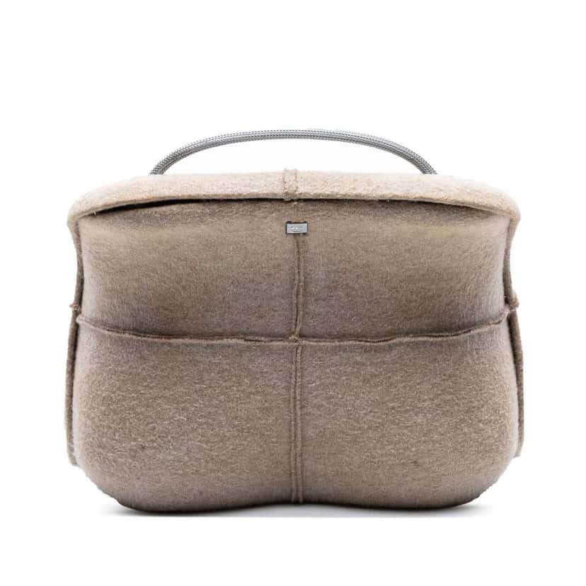 Chanel Felt Millennium Hard Case Crossbody Brown Wool Good condition - Front View
