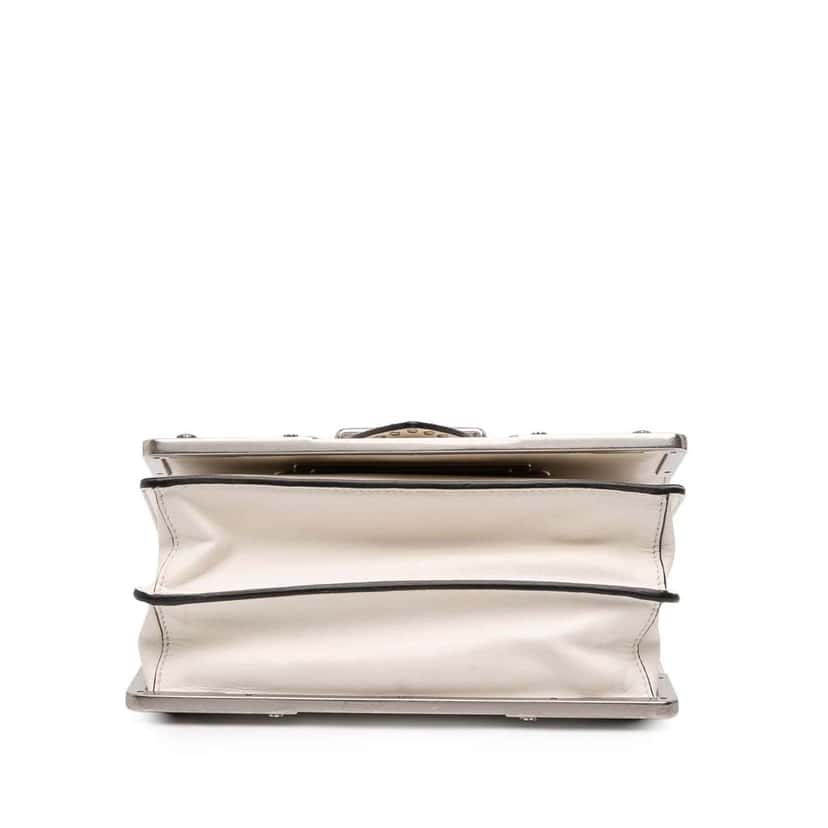 Prada City Calf Studded Folk Cahier Crossbody White Leather Good condition - Inside View