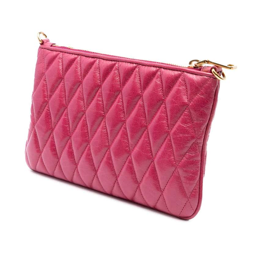 Miu Miu Matelasse Lambskin Leather Crossboy Pink Leather Good condition - Back View
