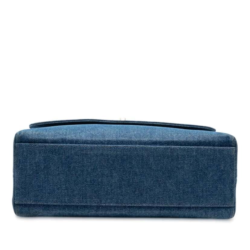 Chanel CC Denim Kelly Top Handle Bag Blue Denim Very good condition - Inside View