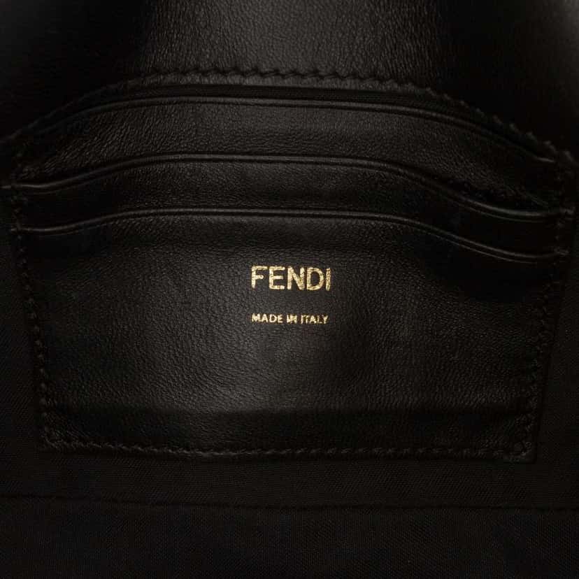Fendi Mini Nappa Apolo Chain Baguette Shoulder Bag Black Leather Good condition - Box View