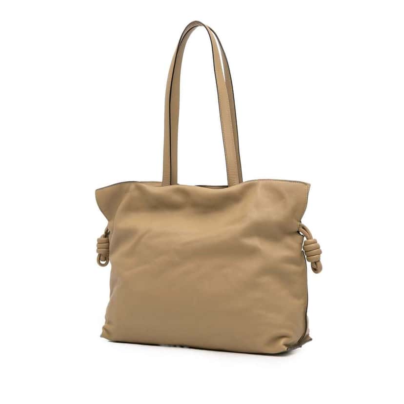 Loewe Large Calfskin Flamenco Knot Clutch Brown Leather Good condition - Back View