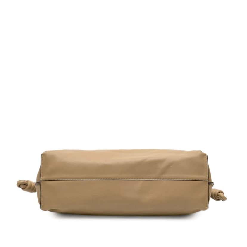 Loewe Large Calfskin Flamenco Knot Clutch Brown Leather Good condition - Inside View