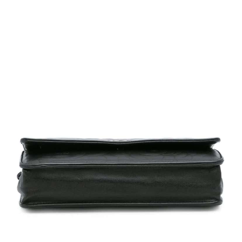 Chanel Camellia Embossed Lambskin Wallet On Chain Black Leather Very good condition - Inside View