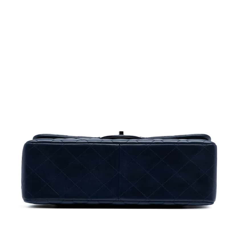 Chanel Jumbo Classic Lambskin Double Flap Blue Leather Good condition - Inside View