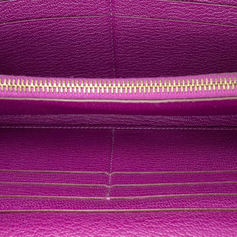 Hermès Chevre Mysore Leather Kelly Long Wallet Purple Leather Good condition - Model View