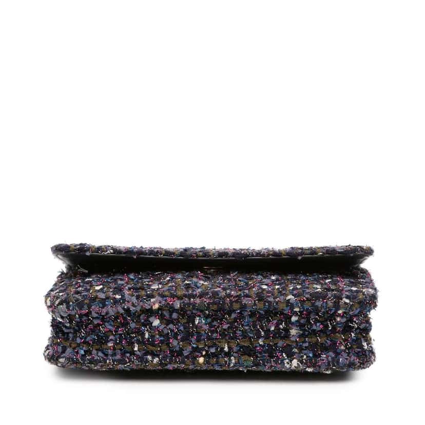 Chanel CC Tweed Charms Wallet On Chain Blue Tweed Good condition - Inside View