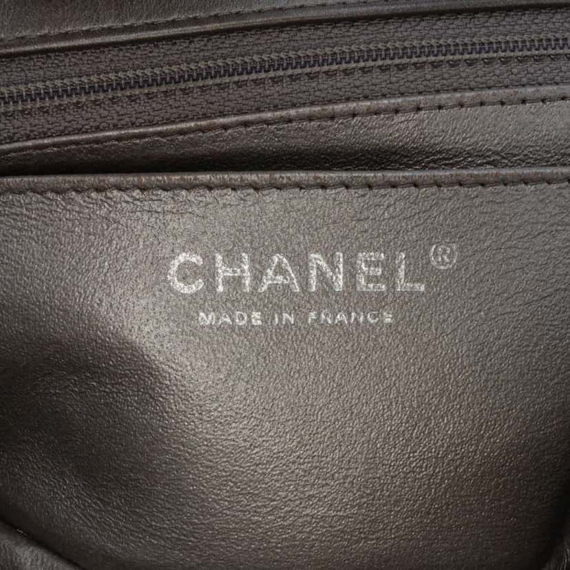 Chanel Mini Rectangular Classic Metallic Lambskin Single Flap Grey Leather Good condition - Box View
