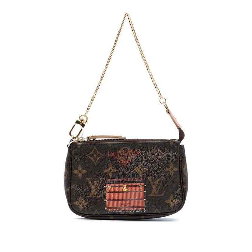 Louis Vuitton Monogram Trunks and Locks Mini Pochette Accessoires Brown Good condition - Front View