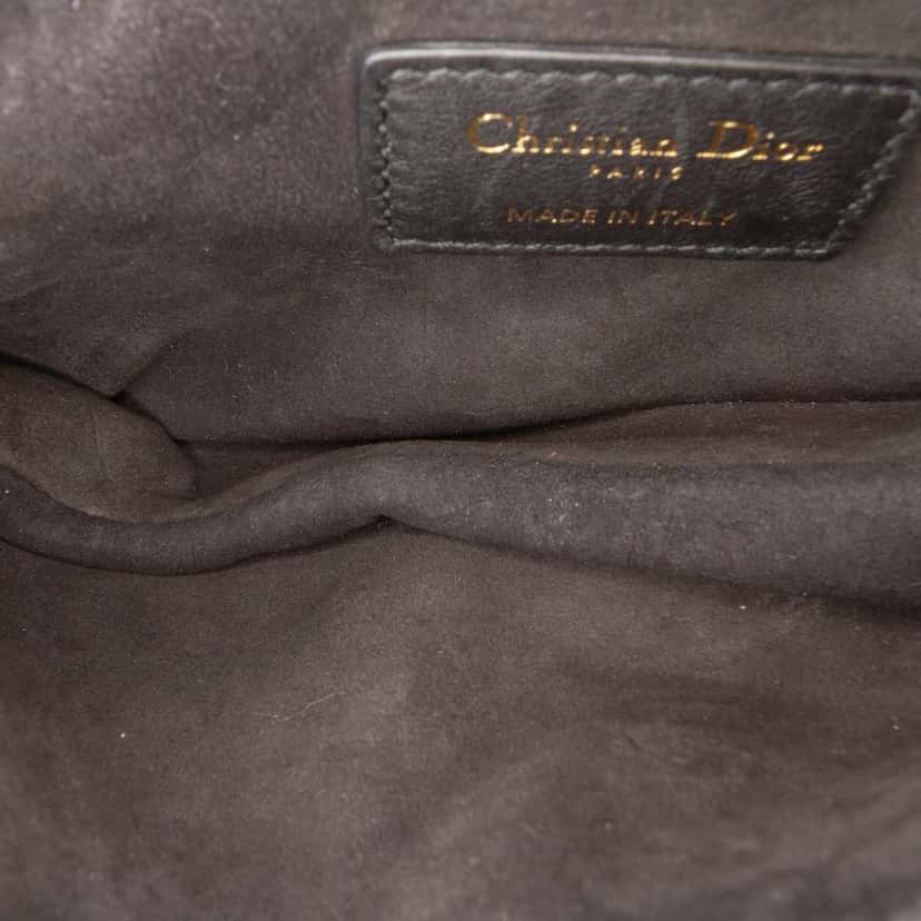 Dior Mini Calfskin Kaleidiorscopic Embroidered Saddle Bag Brown Leather Good condition - Model View