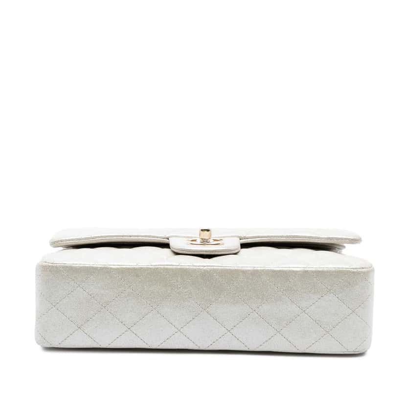 Chanel Medium Classic Iridescent Lambskin Double Flap Gold Leather Good condition - Inside View