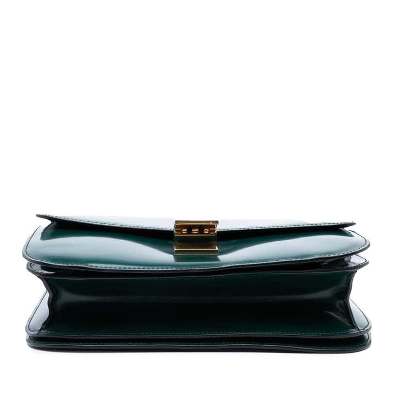 Celine Medium Patent Classic Box Green Leather Good condition - Inside View