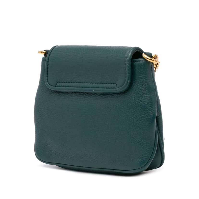 Gucci Small Leather 1973 Chain Crossbody Green Leather Good condition - Back View