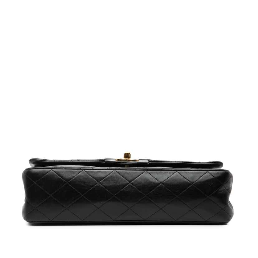 Chanel Medium Classic Lambskin Double Flap Black Leather Good condition - Inside View