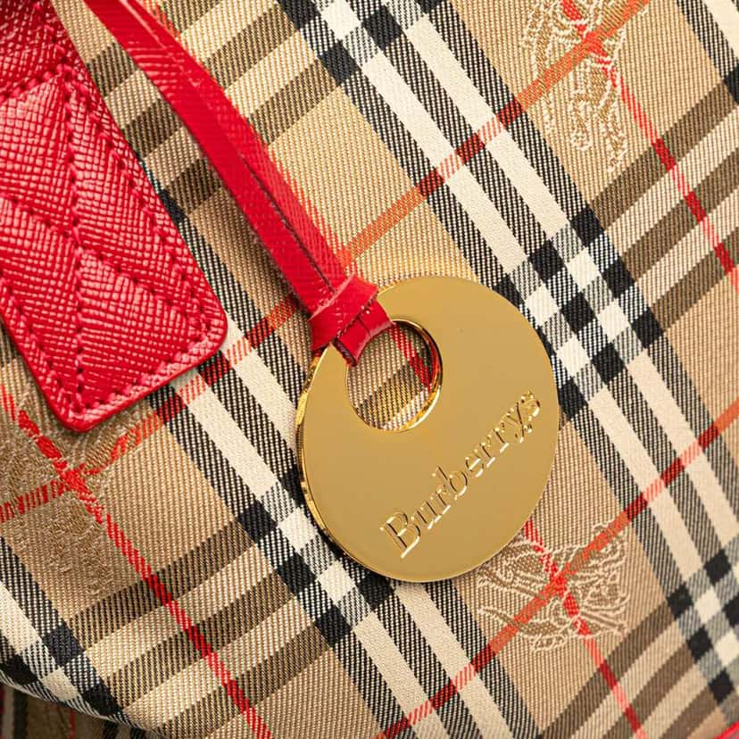 Burberry Haymarket Check Canvas Tote Brown Canvas Very good condition - Box View