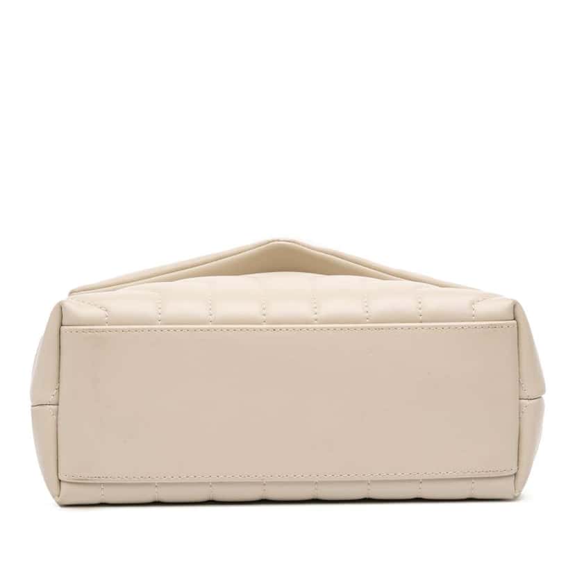 Saint Laurent Small Matelasse Leather Monogram LouLou Shoulder Bag White Leather Good condition - Inside View