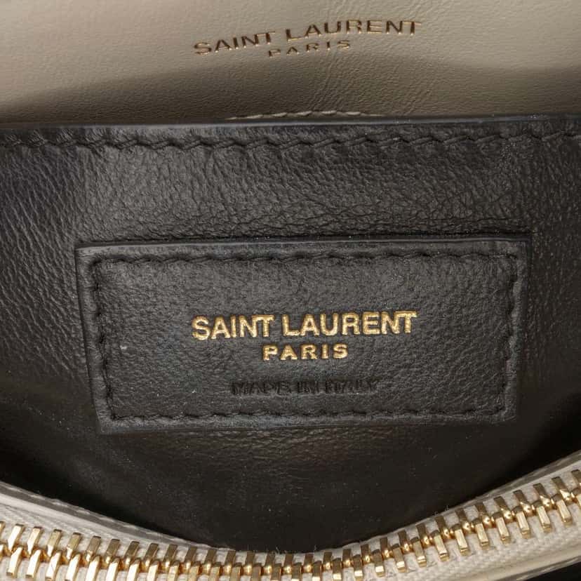 Saint Laurent Small Matelasse Leather Monogram LouLou Shoulder Bag White Leather Good condition - Box View