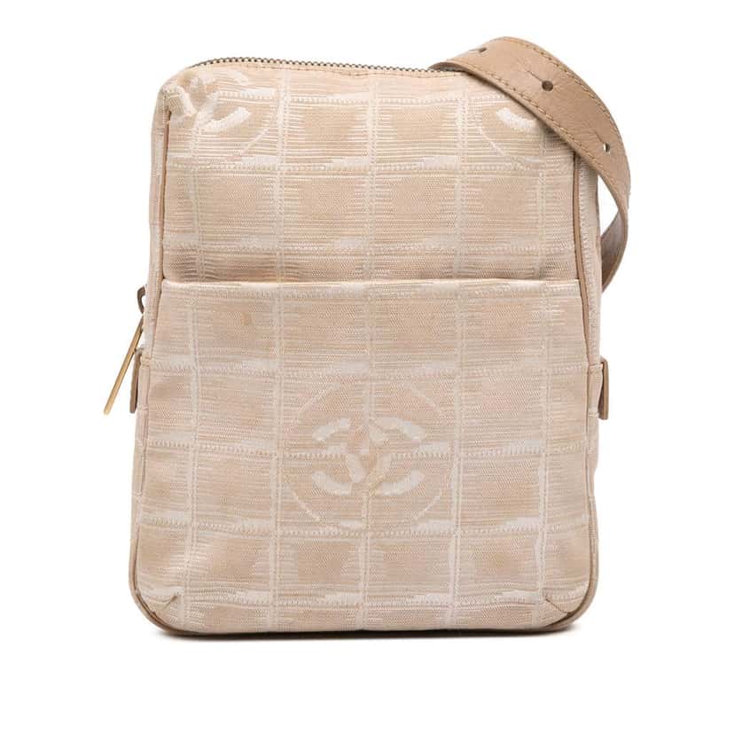 Chanel New Travel Line Nylon Crossbody Brown Good condition - Front View