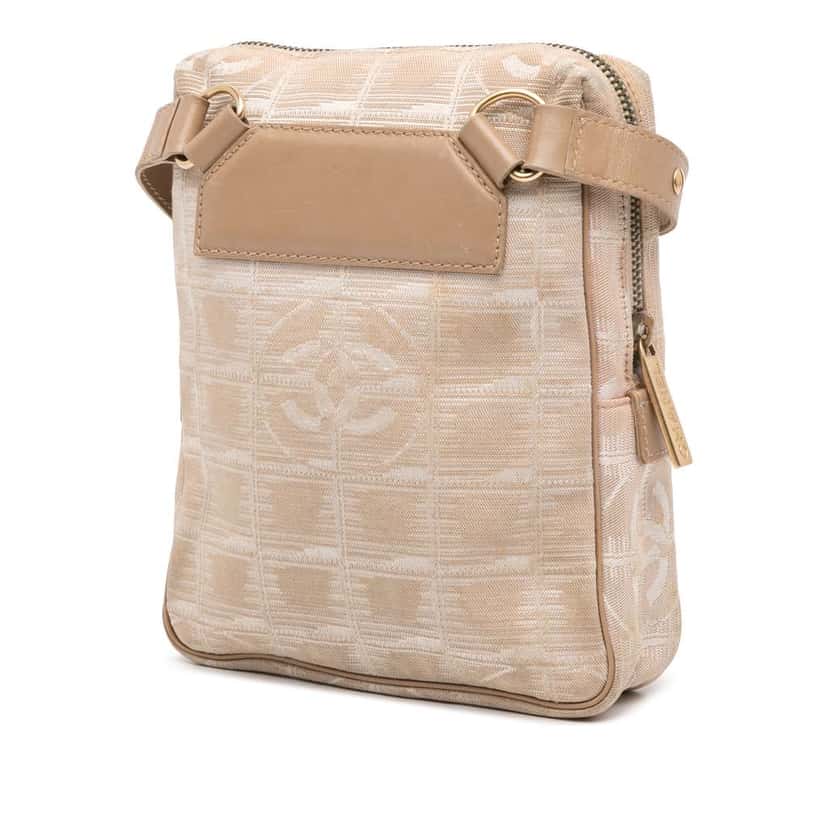 Chanel New Travel Line Nylon Crossbody Brown Good condition - Back View