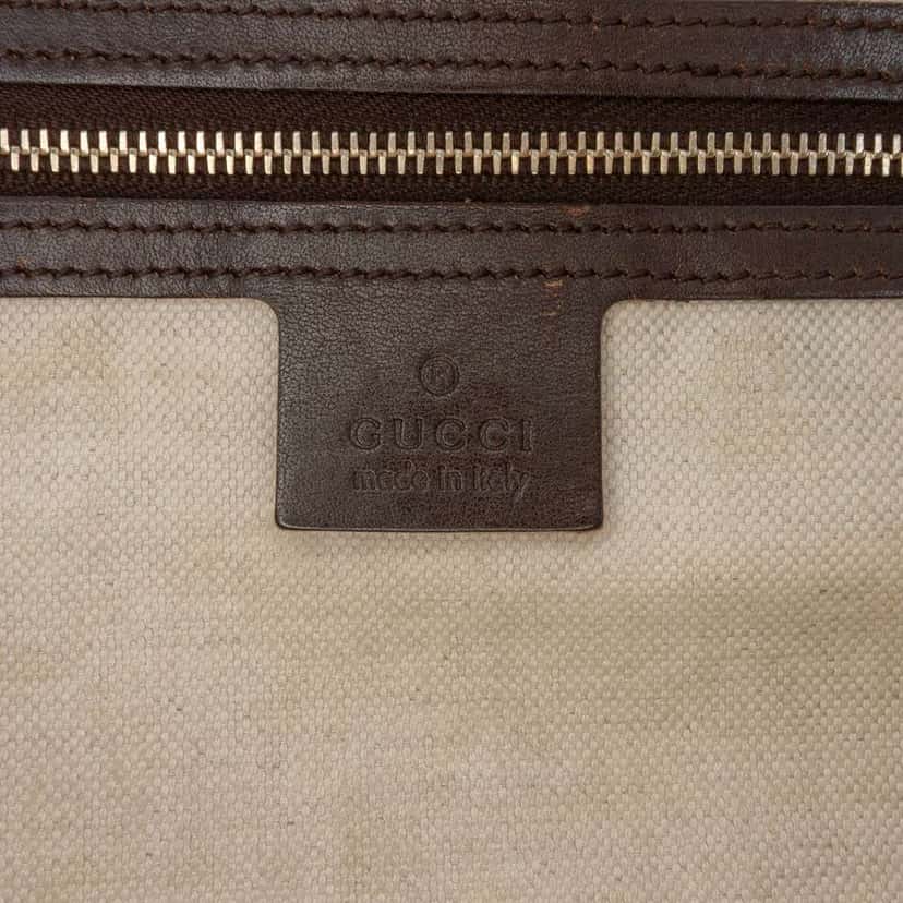 Gucci GG Canvas Web Satchel Brown Canvas Fair condition - Box View