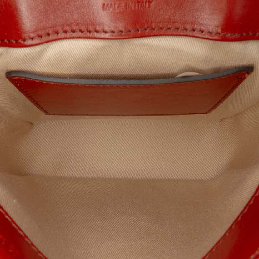 Chloé Mini Shaded Glossy Calfskin Lizard Embossed Trim C Satchel White Leather Good condition - Model View