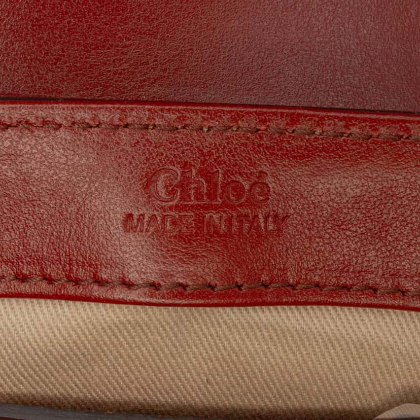 Chloé Mini Shaded Glossy Calfskin Lizard Embossed Trim C Satchel White Leather Good condition - Box View