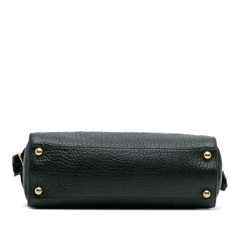 Burberry Medium Grained Leather Clifton Satchel Black Leather Good condition - Inside View