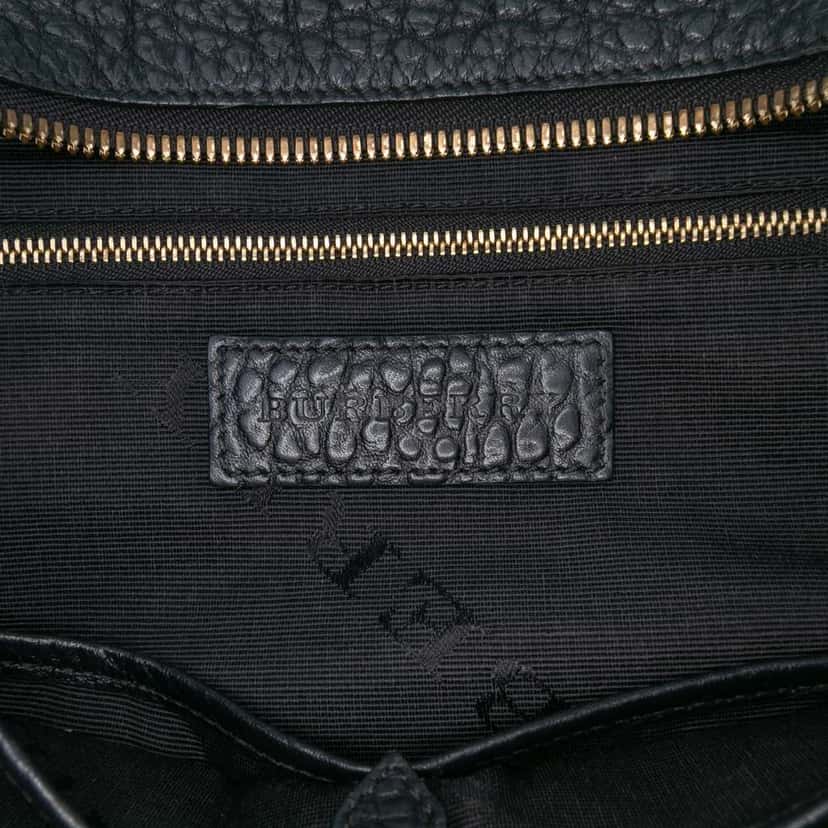 Burberry Medium Grained Leather Clifton Satchel Black Leather Good condition - Box View