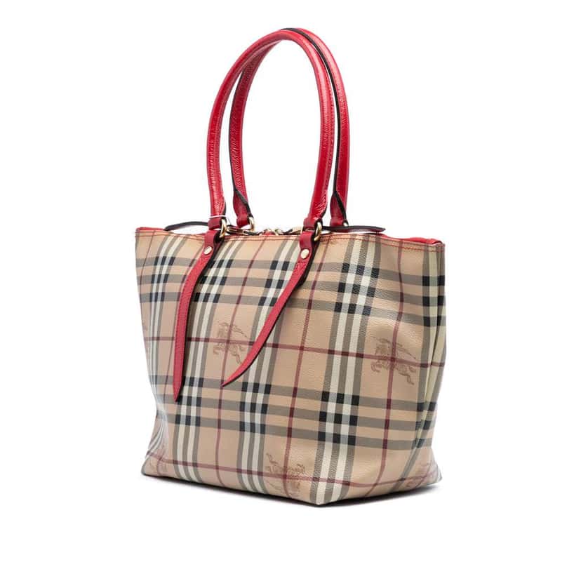 Burberry Small Haymarket Check Coated Canvas Salisbury Tote Brown Canvas Good condition - Back View
