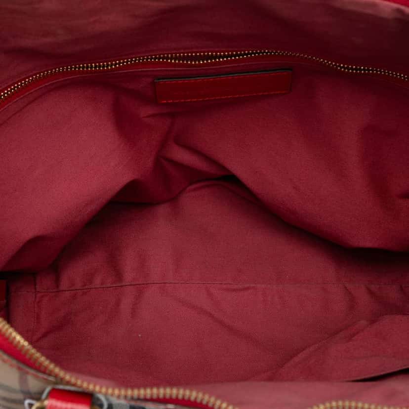 Burberry Small Haymarket Check Coated Canvas Salisbury Tote Brown Canvas Good condition - Model View