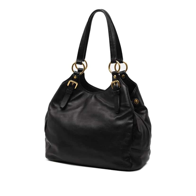 Prada Soft Calf Tote Black Leather Good condition - Back View