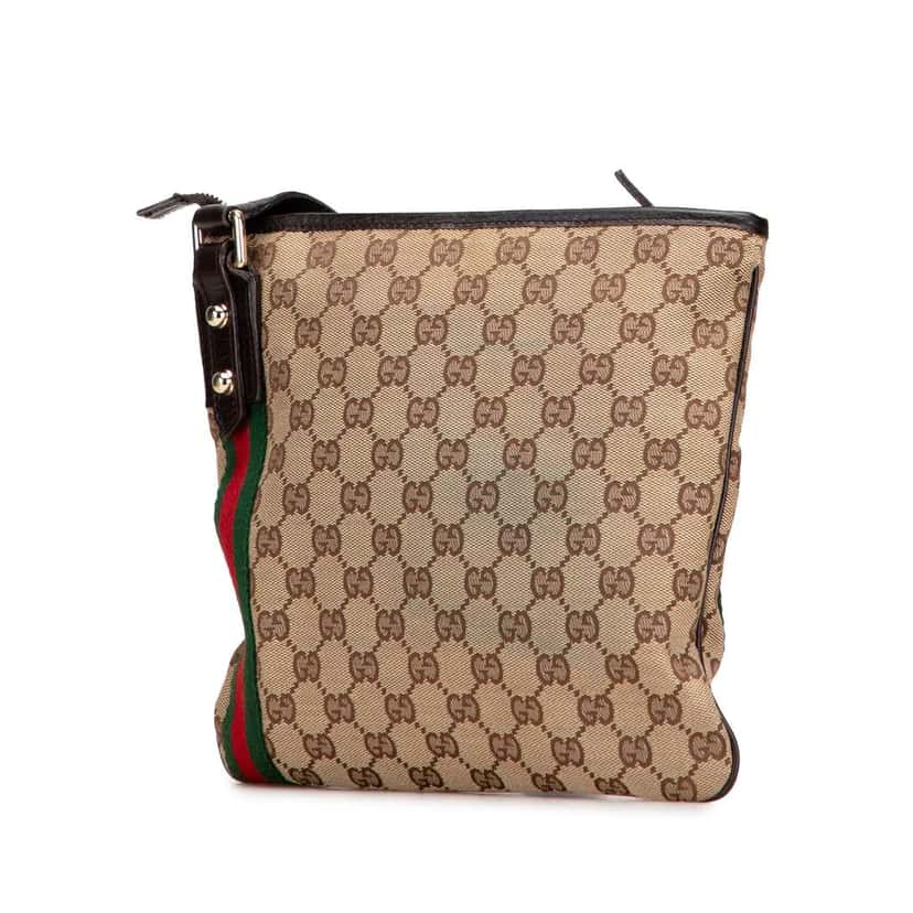 Gucci GG Canvas Jolicoeur Crossbody Brown Canvas Good condition - Back View