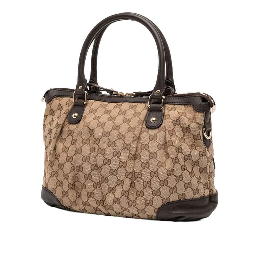 Gucci GG Canvas Sukey Satchel Brown Canvas Good condition - Back View