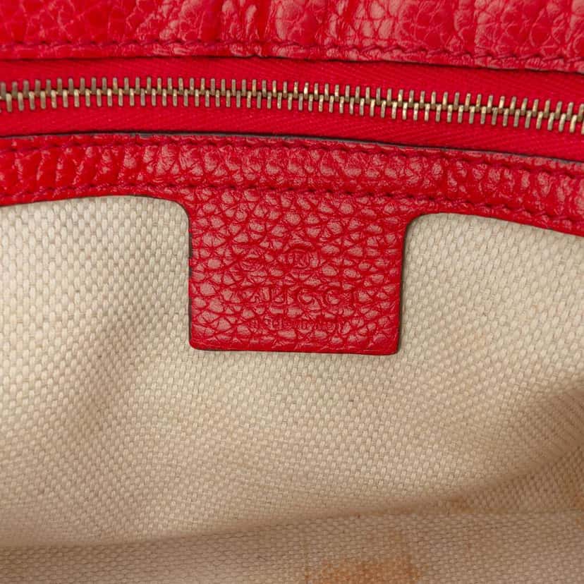 Gucci Medium Leather Soho Chain Flap Crossbody Red Leather Good condition - Box View