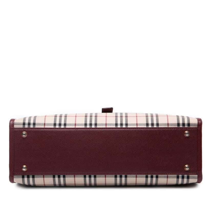 Burberry House Check Canvas Handbag Brown Canvas Good condition - Inside View