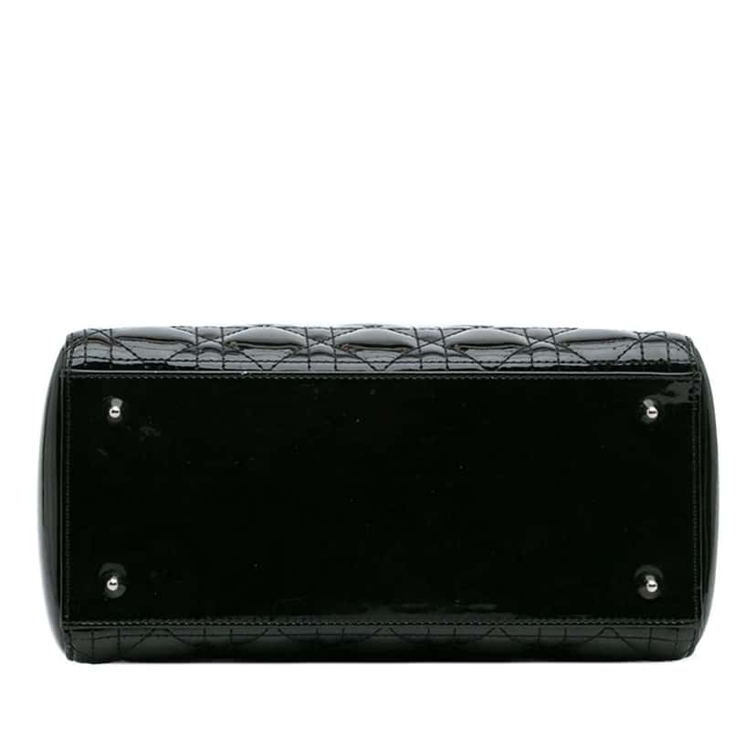Dior Medium Patent Cannage Lady Dior Black Leather Good condition - Inside View