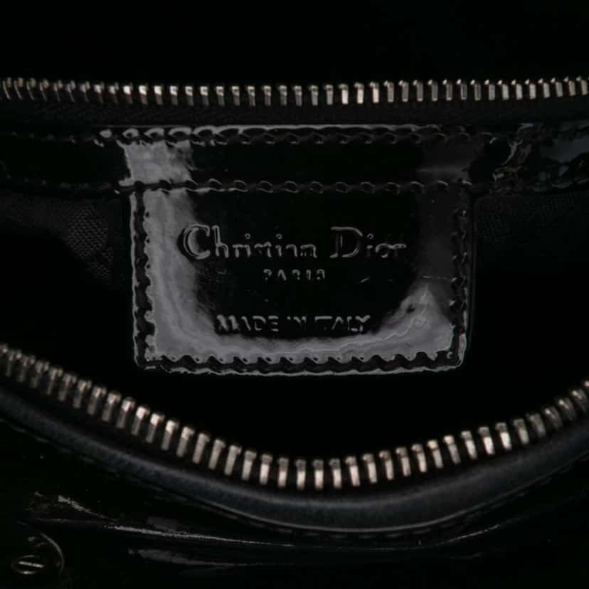 Dior Medium Patent Cannage Lady Dior Black Leather Good condition - Box View