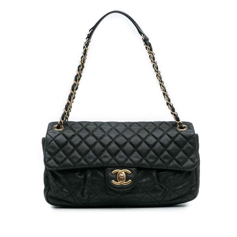 Chanel Quilted Calfskin Chic Quilt Flap Black Leather Good condition - Front View