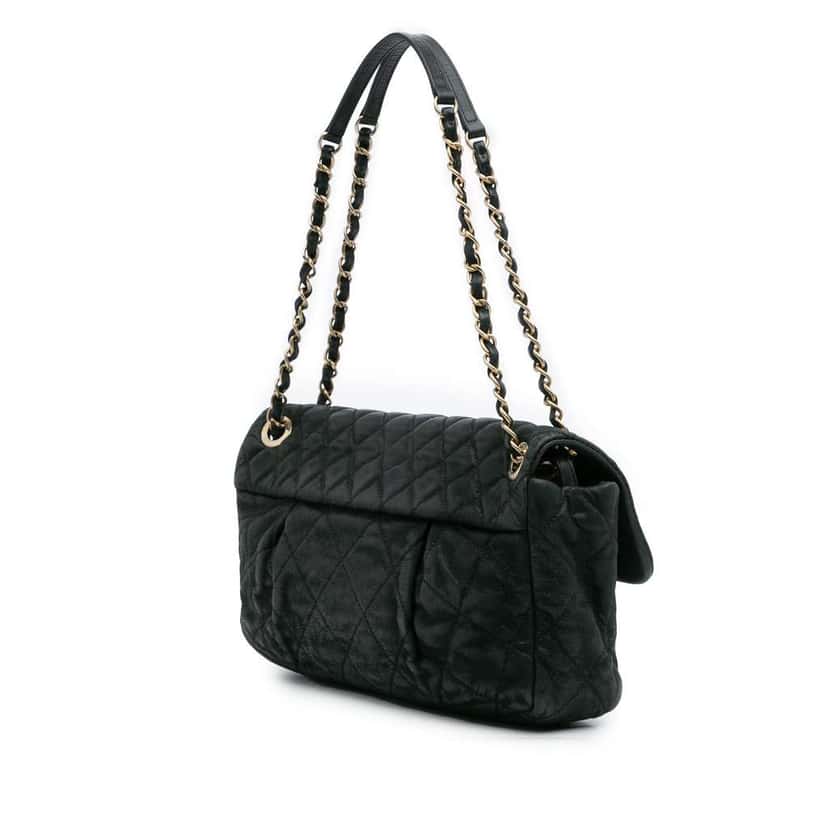Chanel Quilted Calfskin Chic Quilt Flap Black Leather Good condition - Back View