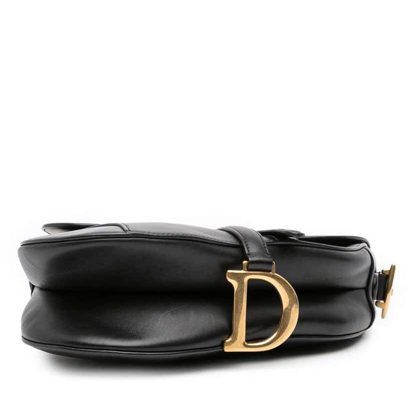 Dior Smooth Calfskin Saddle Bag Black Leather Good condition - Inside View