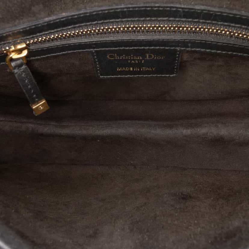 Dior Smooth Calfskin Saddle Bag Black Leather Good condition - Model View
