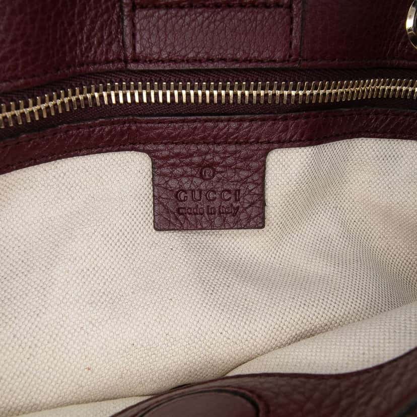 Gucci Medium Calfskin Bamboo Shopper Satchel Red Leather Good condition - Box View